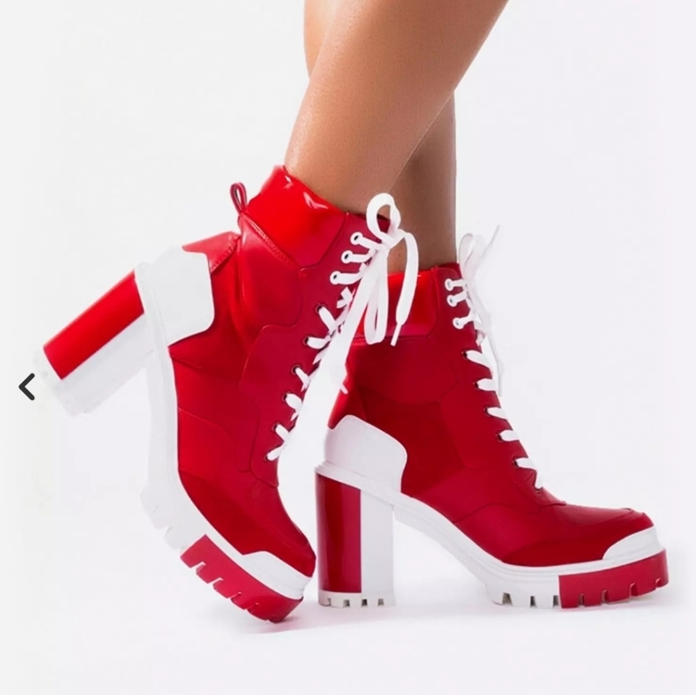 Azalea Wang Take Flight Chunky Heel Bootie Pre-loved W Size 8.5 No Box - Picture 8 of 8